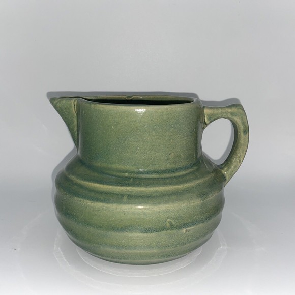Mccoy Dining Vintage Mccoy Ringed Green Buttermilk Pitcher Pottery